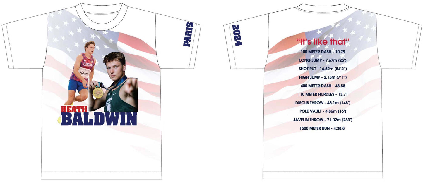 Olympic Bound American Flag Shirt Heath Baldwin with PRs!