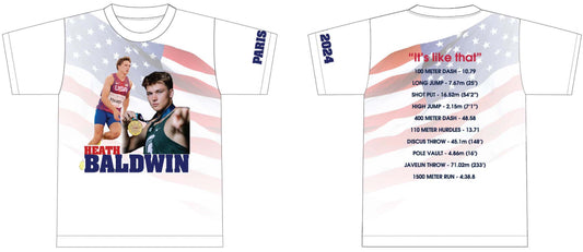 Olympic Bound American Flag Shirt Heath Baldwin with PRs!